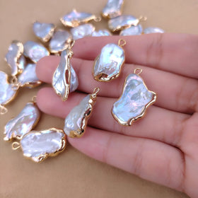 Lan Guang High Quality Irregular Natural Fresh Water Baroque Pearl 10-14mm DIY Jewelry Accessories Rings Earrings Pendants