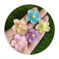 100pcs 30MM Luminous Resin Frangipani Flowers Plumeria Flat Back Cabochon DIY Scrapbook Phone Decor Crafts Hair Earring
