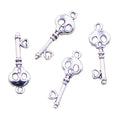 Antique Silver Bronze Charms Skull Key Charms Pendant for Handmade Making Fit 26x9mm