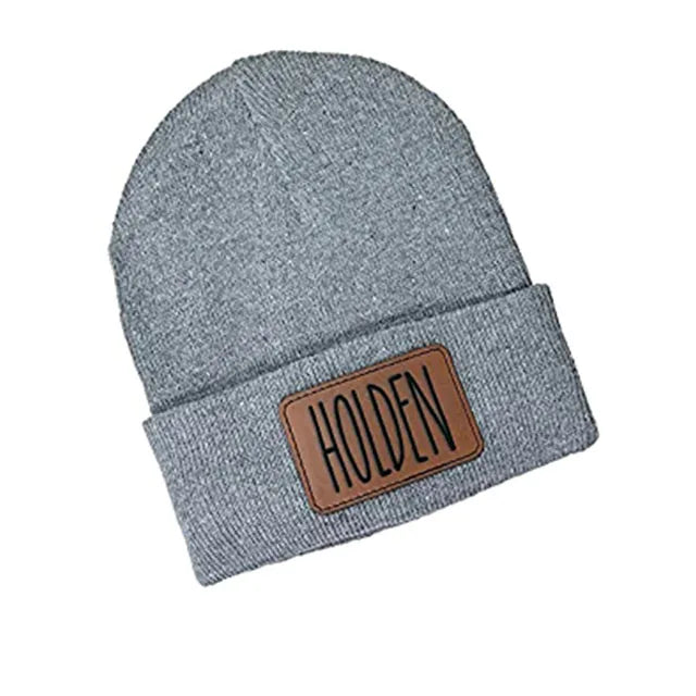 Custom Embossed Eco-Friendly Genuine Leather Patches with Custom Color and Brand Name Logo for Beanie Hats