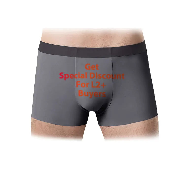 Custom Men Mid-Rise Knitted Silky Boxer Brief Underwear Quick Dry Breathable