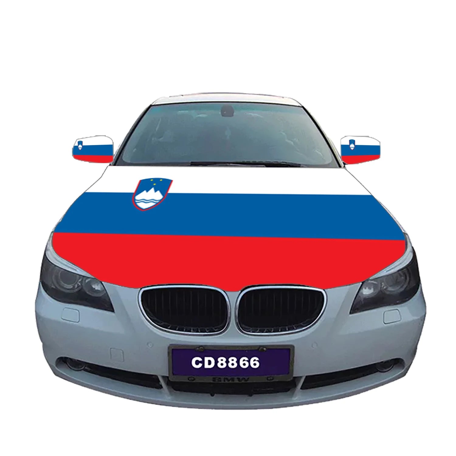 Wholesale High Quality Any Size Engine 100%Polyester Cover Rearview Mirror Custom Slovenian Slovenia Car Hood Flag