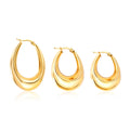 Fashion Jewelry Minimalist Stainless Steel Chunky Circle Stainless Steel Statement 18K Gold Plated Hoop Earrings for Girls Women