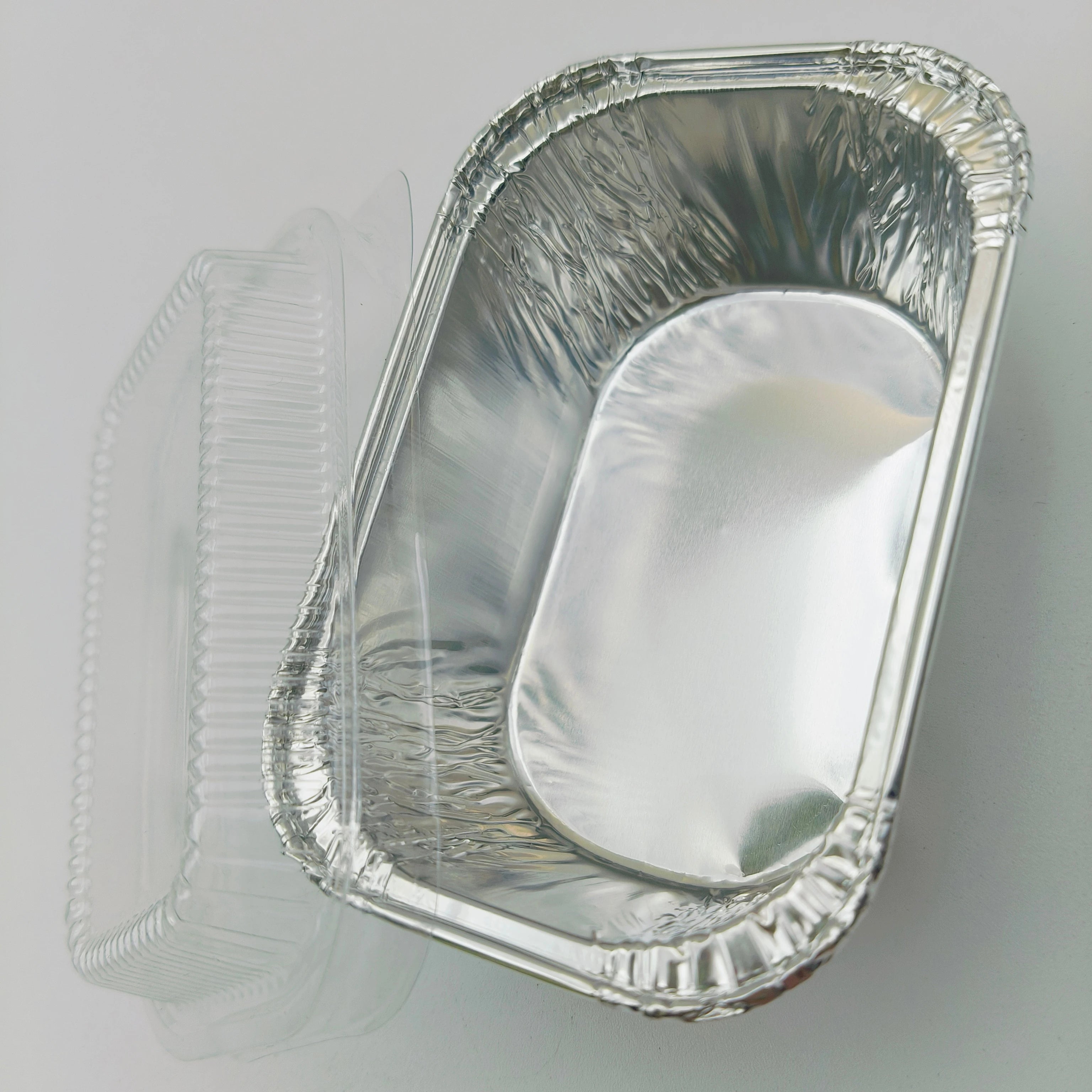 Mini Loaf Tin Pans With Lids Disposable Mini Cake Aluminum Foil Box Mini Cake Tin Dish Silver Aluminium Foil Baking Cups