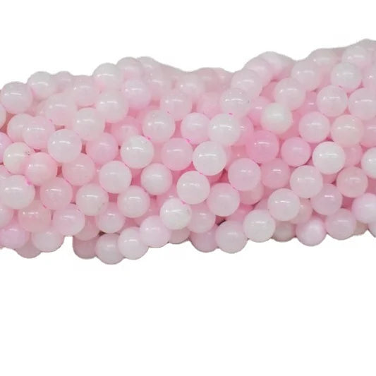 Natural Smooth Charm Gemstone Pink Mangano Calcite 6m 8m 10mm Round Loose Stone Beads for Jewelry Making