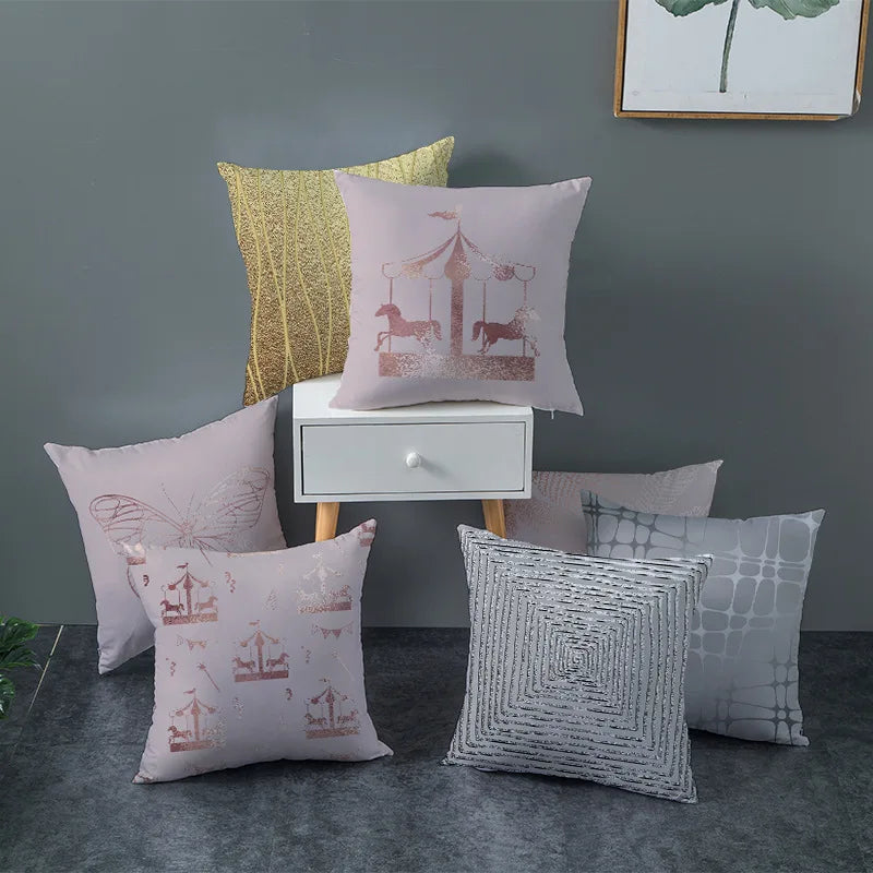 Pillow Covers 45x45cm Modern Sofa Throw Pillow Cover Decorative Outdoor Peach Skin Fabric Pillow Case for Couch Bed