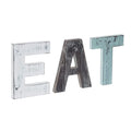 Rustic Wall Mounted Wooden EAT Letter Block Sign for Kitchen Cafe or Bar Decoration Handmade Plaque
