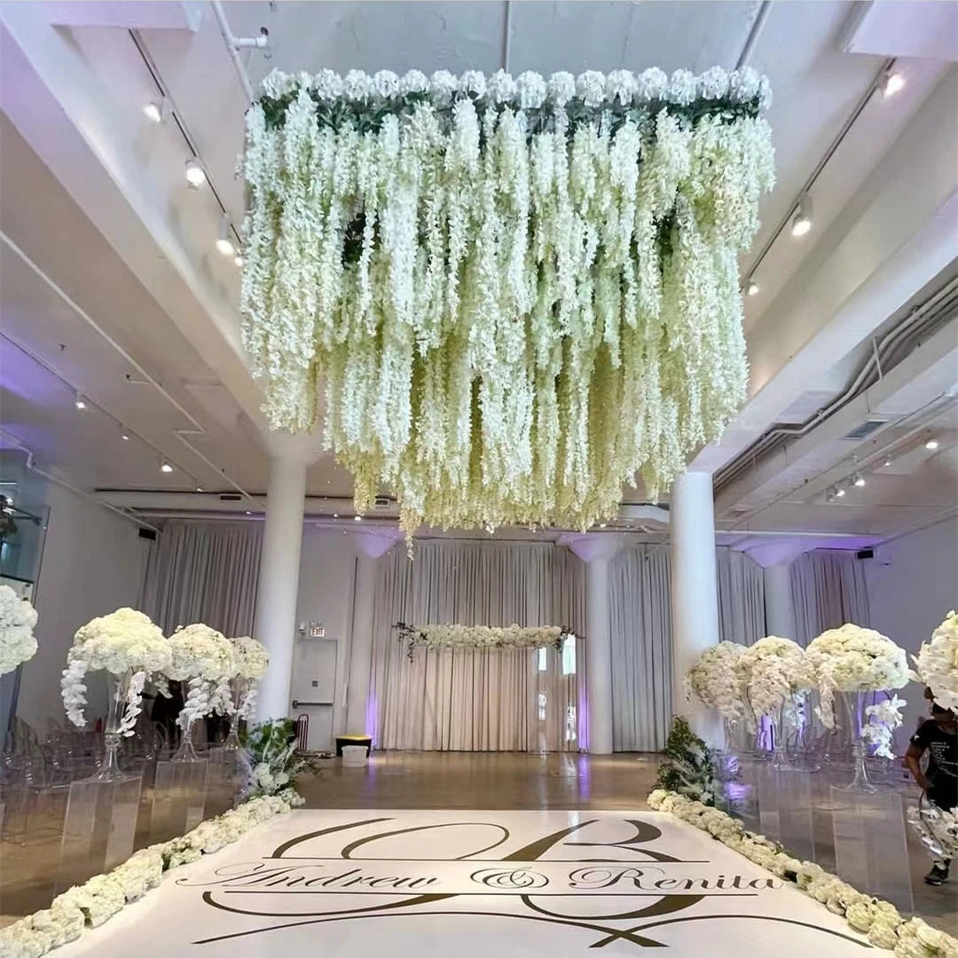 YOPIN-1424 Artificial Wisteria Vine Hanging Flowers for Wedding Decoration