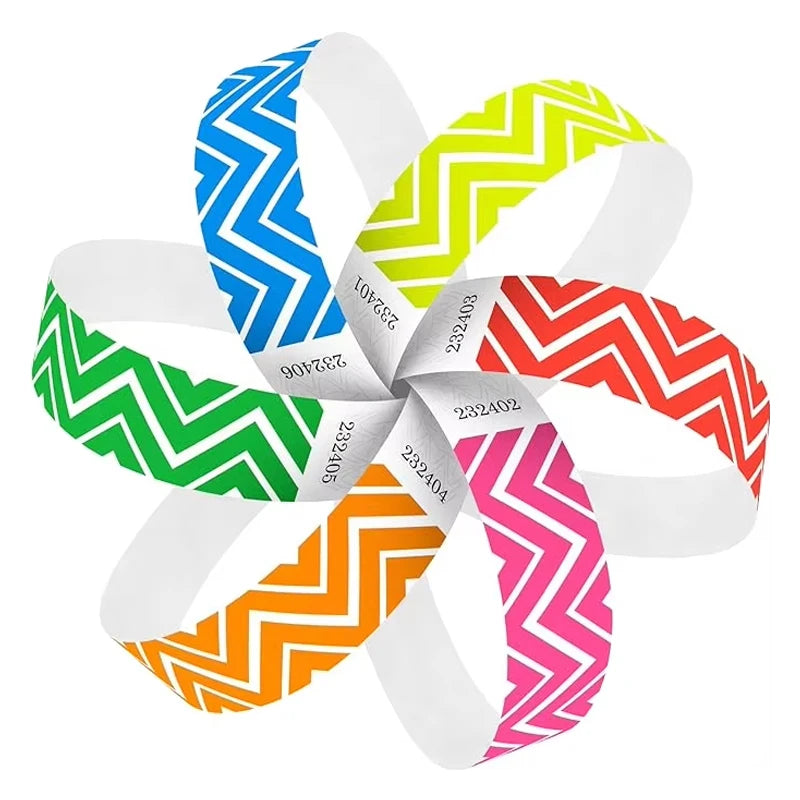Factory Wholesale Custom Printed Tyvek Paper Wrist Bands Disposable Waterproof Bracelets Novelty Christmas Patterns Cheap Logo
