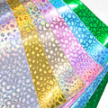 Iridescence Ring Faint Solid Color Holography Laser Faux Leather Sheets for Bow