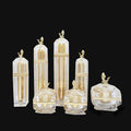 30g 50g Empty New Design Gold Luxury in Stock Acrylic Cream Jar 40ml 100ml Ready to Ship Fancy Bottles for Serum and Lotion