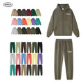 Custom 350g Printed Fleece Casual Zip Hoodies Jogger Suits Sweatpants and Hoodie Set Men Winter Tracksuits