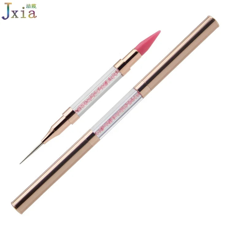 Jiexia Dual-ended Nail Art Crystal Beads Studs Dotting Tool Pen Wax Rhinestone Picker Pencil