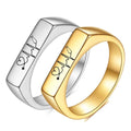 Nabest Personalized Customized Name Couples Ring Stainless Steel 18k Gold Plated Engraved Stethoscope Ring