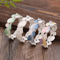 Hot Selling Colorful Feather Splicing Alloy Bracelet Bangle Hand Painting Oil Stretch Bracelet for Women
