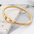 Stainless Steel Twisted Cable Bracelet Unisex Horseshoe Buckle U-shaped Head Jewelry Couple CENDA Hiphop Anniversary