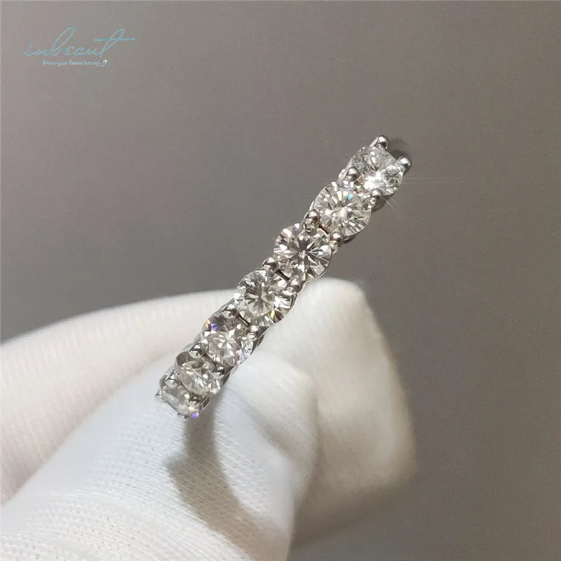 Silver 925 Original Brilliant Cut Total 0.7 Carat Diamond Test Past D Color Moissanite Ring for Women Wedding Gift Fine Jewelry