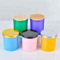 Custom Logo Luxury 8OZ 10OZ 14 oz Container White Thick Empty Frosted Glass Candle Jars With Lid