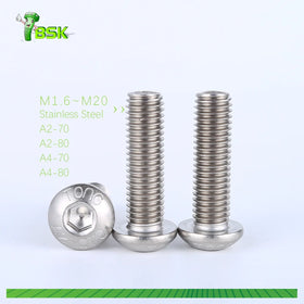 ISO 7380 Stainless Steel 304 316 M1.6 - M20 Hexagon Socket Button Head Screws