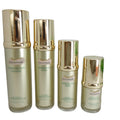 High-Grade Gold Acrylic Cosmetic Packaging Premium Plastic Squeeze Bottles Set for Lotion Skin Care Serum