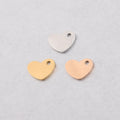 Non Tarnish Stainless Steel Metal Blank Heart Pendants Charms for DIY Jewelry Making