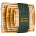 Wholesale Good Quality Natural Bamboo Wood Chopping Cutting Board Set of 4 With Juice Grooves