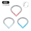 Evorte 16G ASTM G23 Titanium Heart Shape Septum Clicker Nose Daith Tragus Cartilage Ring Piercing Earring Drop Ear Nose Piercing
