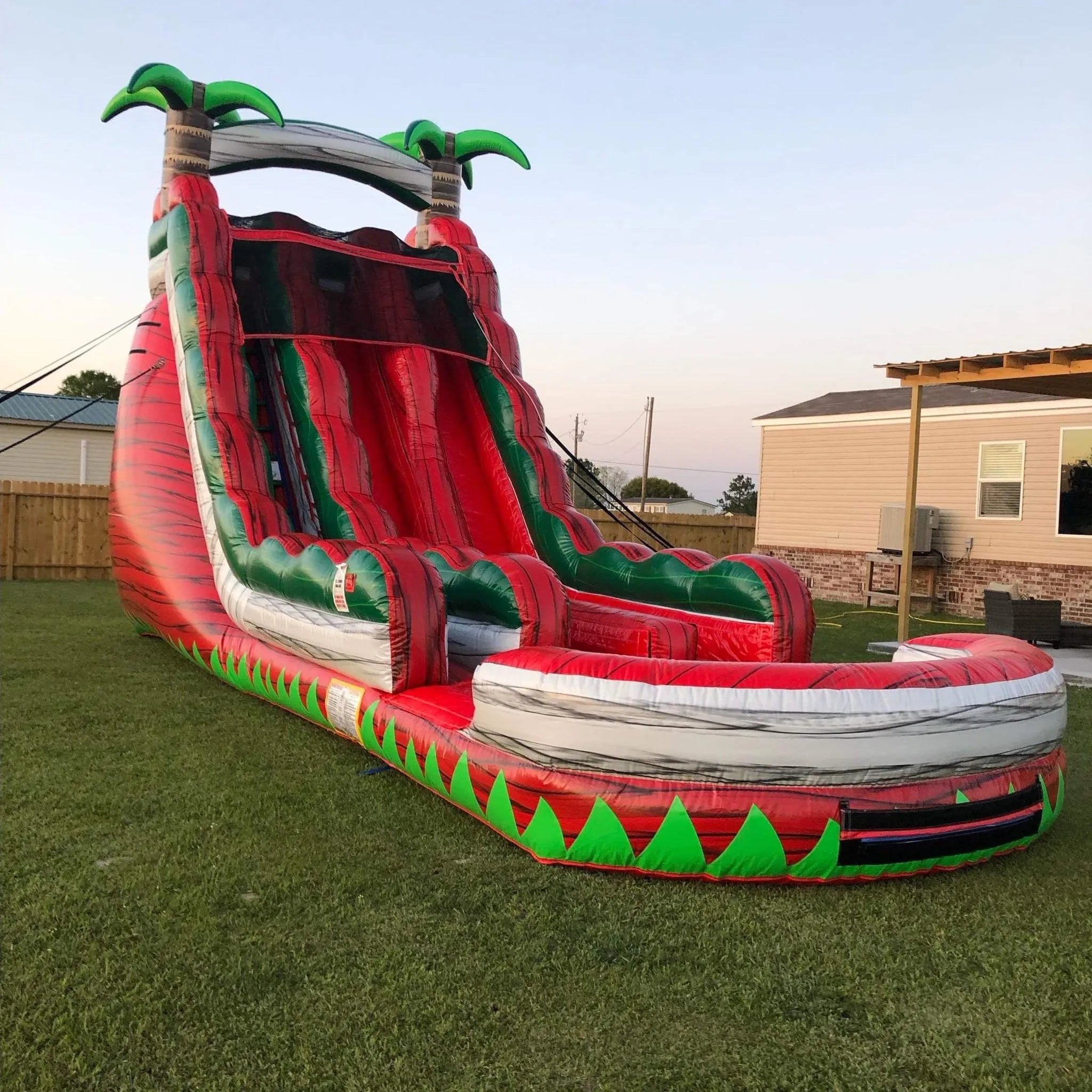Outdoor Water Slide for Kids 18ft 20ft 22ft Blow up Water Slide Inflatable Tropical Marble Water Slide