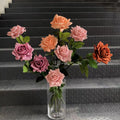 M721 Hot Sale New Design Real Touch Faux Silk Roses Artificial Silk Latex Rose Centerpiece Flowers for Wedding