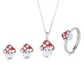 New Mushroom 925 Silver Jewelry Set Creative Fashion Sweet Enamel Jewelry Set Women