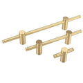 Adjustable Holes Long Brass Cabinet Pull Bar Modern Design Brushed Gold Drawer Dresser Knob Wardrobe Handles Wood Door Hardware