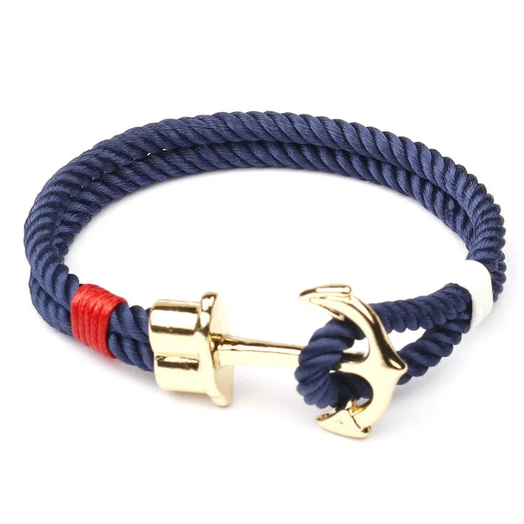 Statement Student Holiday Gift Jewelry Handmade Braided Bracelet Fashion Boat Anchor Bracelet for Women Gift