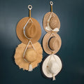 2025 New Customized Macrame Boho Double Hat Hanger with Wood Beads  W1460