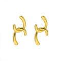 Trendy Gold Plated Stainless Steel Jewelry Hypoallergenic Thick Cuban Chain Link Stud Earrings