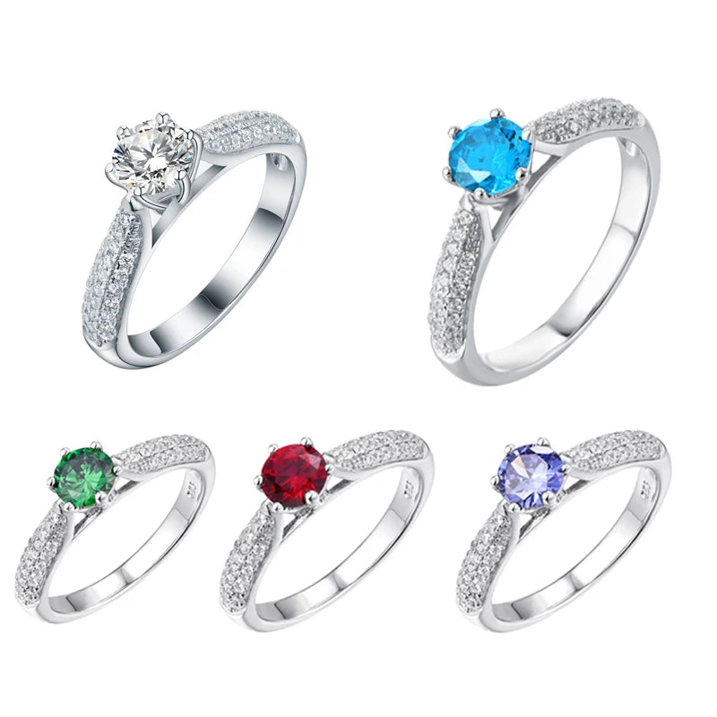 S925 Sterling Silver Wedding Band Micro Paved Cubic Zirconia Dazzling Crystal Rhinestone Cut Diamond Promise Ring Fine Jewelry