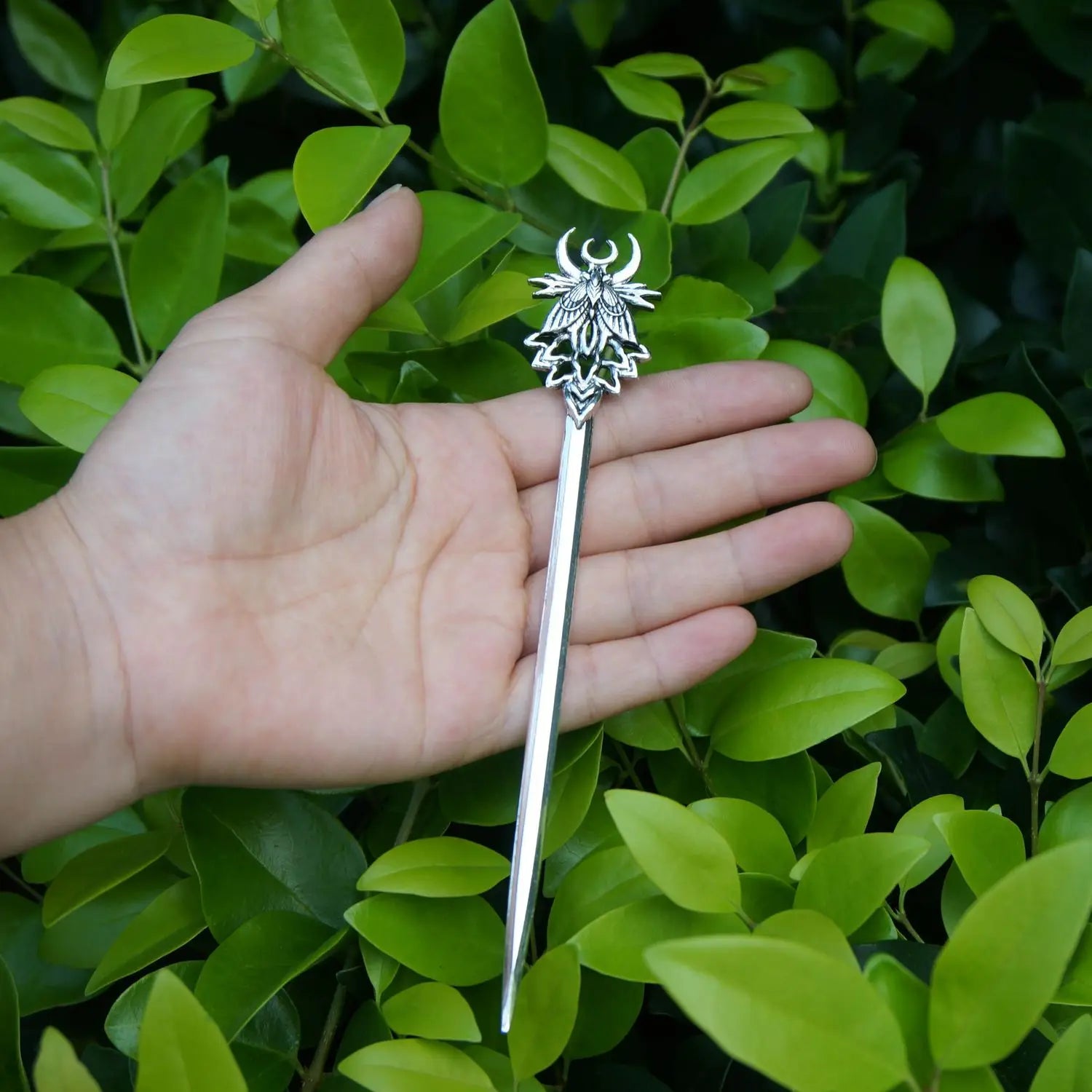 16cm Witchy Celtic Nordic Vintage Witch Magic Moon Moth Punk Rock Hair Pin Amulet Sword Hair Stick Jewelry