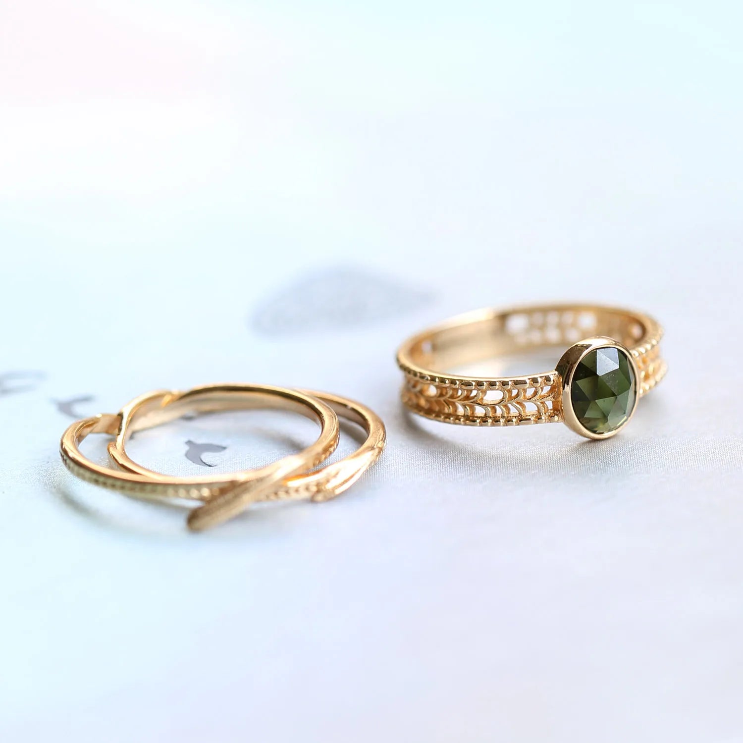Fine Jewelry Natura Verdelite Ring 925 Silver Rings Candy Rings Superior Quality Jewelry Plating 14K Gold Jewelry Sets