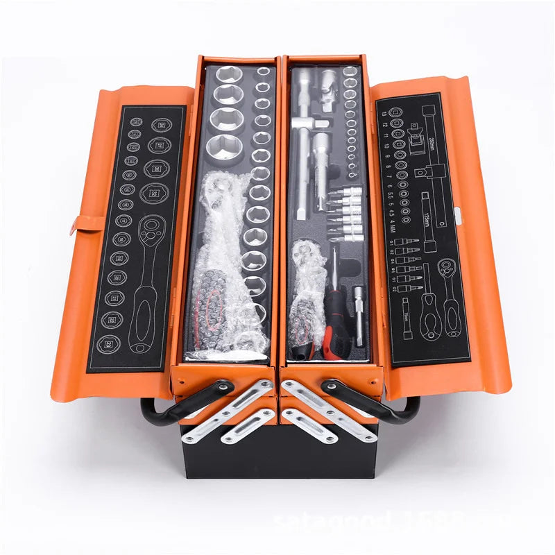 85 Pieces Ratchet Wrench Pliers Set Carrying case Auto Repair Toolbox Set