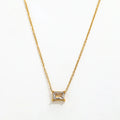 Joolim 18K Gold Plated Jewelry Square Zirconia Pendant Dainty Chain Necklace Stainless Steel Jewelry