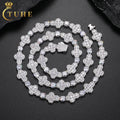 Iced Out Cross Design 10mm Vvs Moissanite White Gold Plated 925 Silver Tennis Chain Necklace Rapper Hip Hop Jewelry