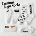 Custom Socks Design Own Logo Crew Socks No Minimum Order Private Your Label Cotton Black Man Sport Sock Elite Calcetines