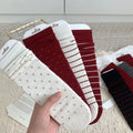 Hot Selling Women's Boneless Crew Socks Simple Striped Design Cute College Style Casual Cotton Knitted Breathable Daily Use