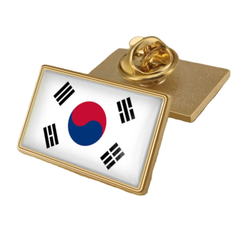 Manufacturing Flags of the World Hat Pins Korea Flag Badge Country Flag Lapel Pin Custom Logo Enamel Pin