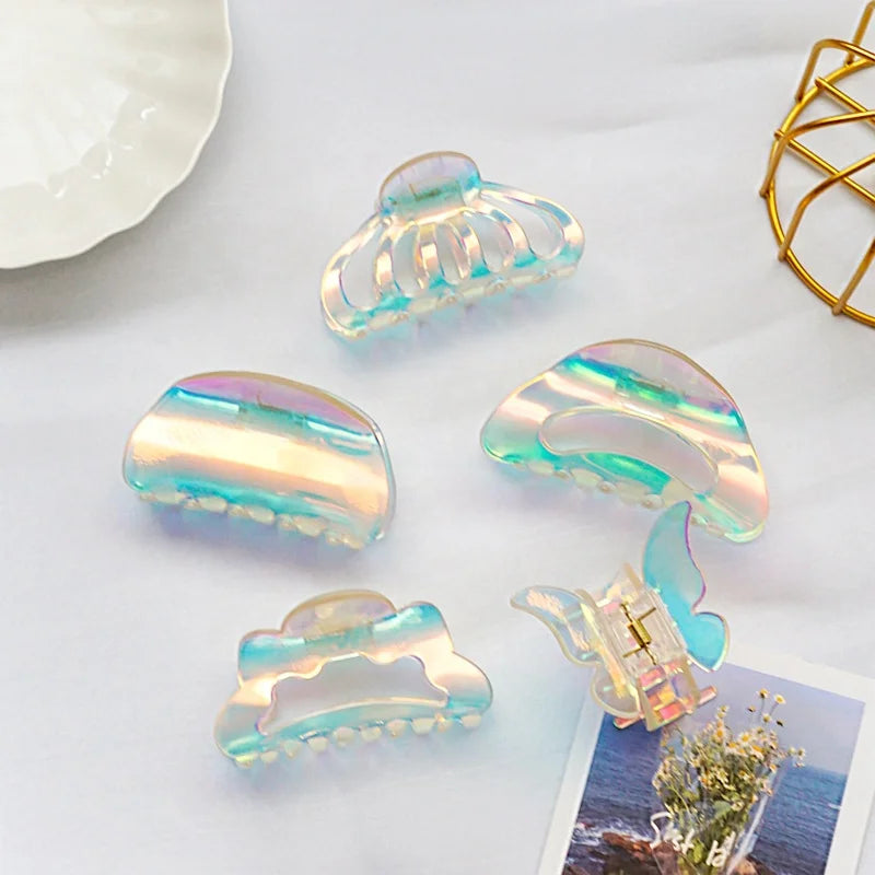 Dream Dazzle Color Transparent Hair Claw INS Fashion Big Hair Claw Clip