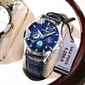 POEDAGAR 916 Fashion Men's Watch Luxury Genuine Leather Quartz Watches Sports Waterproof Multifunction Men's Luminous Wristwatch