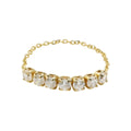 Good Quality 18k Real Gold with 7pcs CZ and Braided Rings Jewelry Women Zircon Men Ring