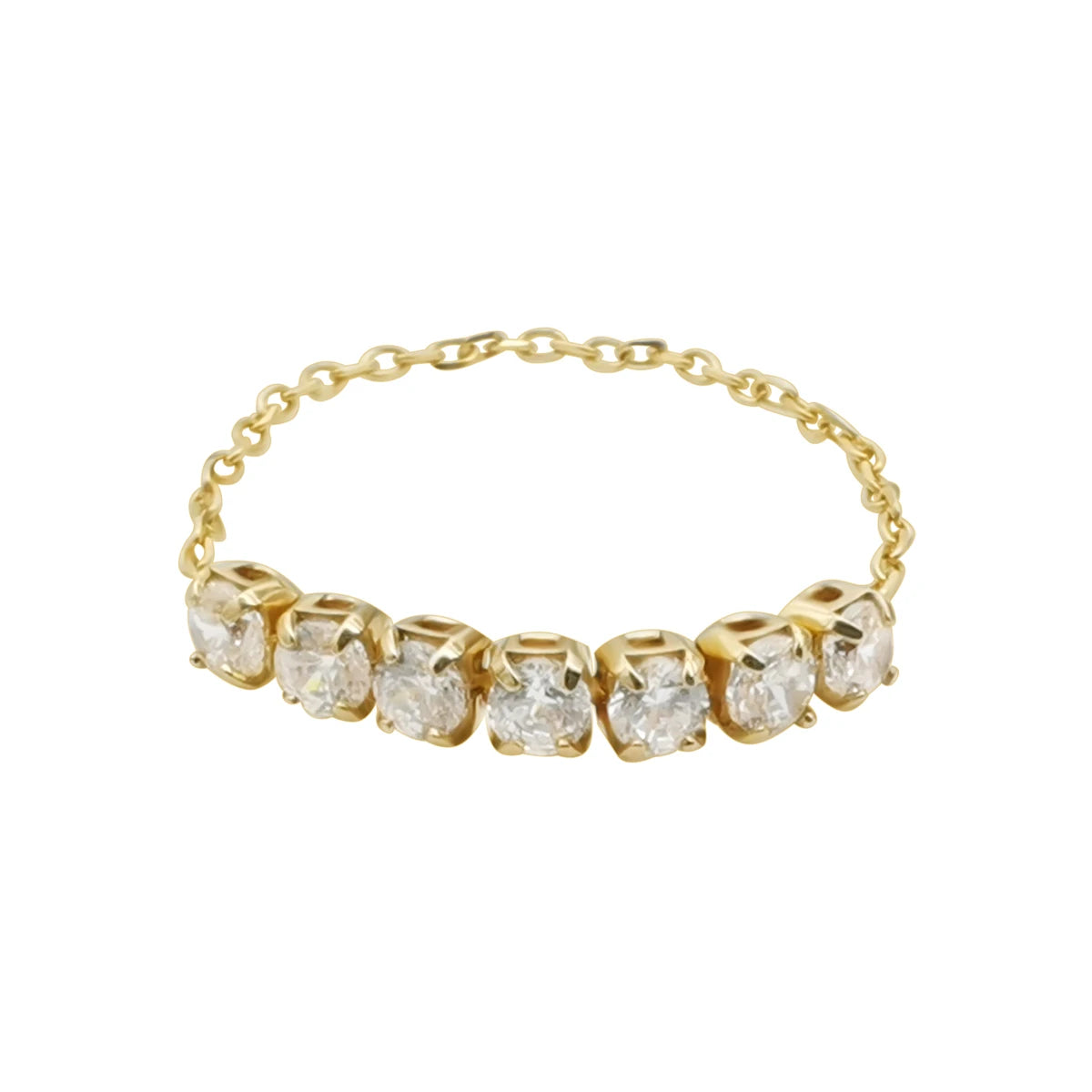 Good Quality 18k Real Gold with 7pcs CZ and Braided Rings Jewelry Women Zircon Men Ring MegaBDM