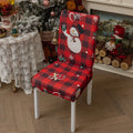 Christmas Jacquard Jingle Bell Chair Slipcover Removable Washable Stretch Protector for Home or Hotel Living Room