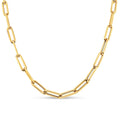 Wholesale Women Jewelry PVD 14K 18K Gold Plated Stainless Steel Round Flat Rectangle Paper Clip Paperclip Link Necklace Chain