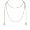 2025 Fashion Senior Long Beaded White Artificial Pearl Necklaces Multiple Wear Sweater Chain Jewelry Factory Wholesale